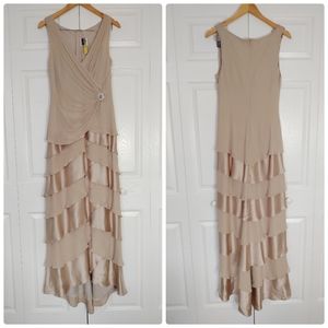 Tadashi silk layered ruffled gown